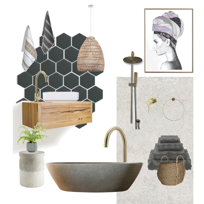 Charcoal Timber Bathroom Mood Board by Just In Place on Style Sourcebook