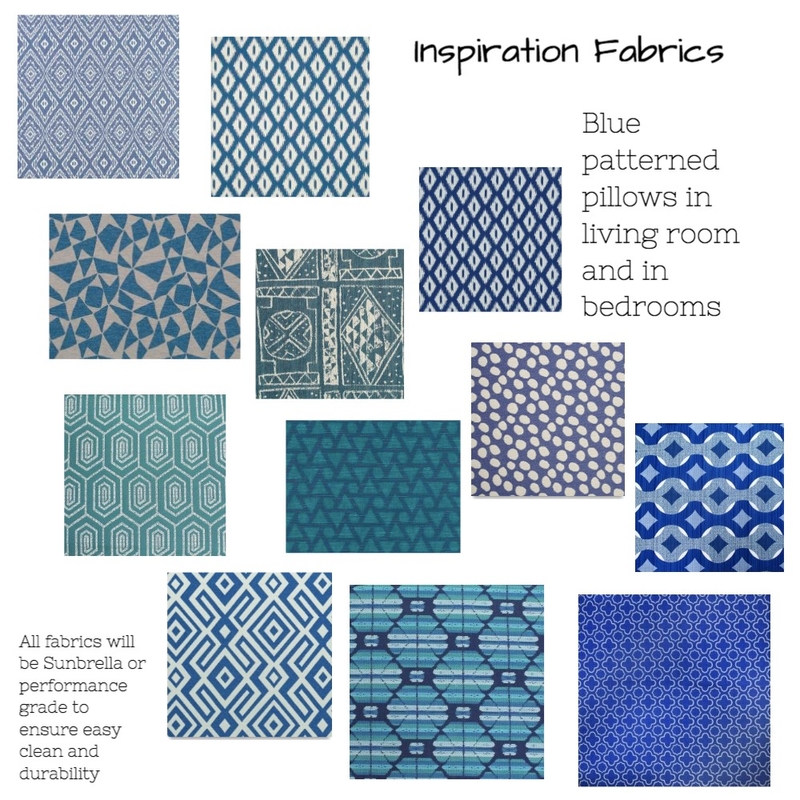 SBH Bold Blue Fabrics Mood Board by tkulhanek on Style Sourcebook