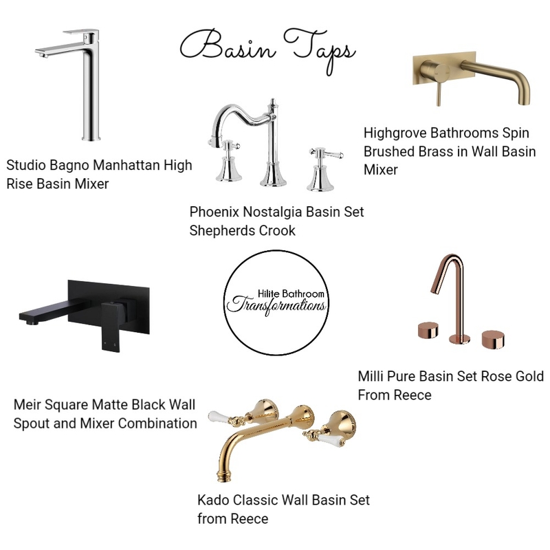 Bathroom Tapware Mood Board by Hilite Bathrooms on Style Sourcebook