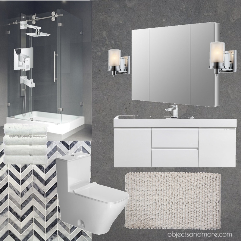 Monochrome Grey Bathroom Mood Board by Sahar Ghazale on Style Sourcebook