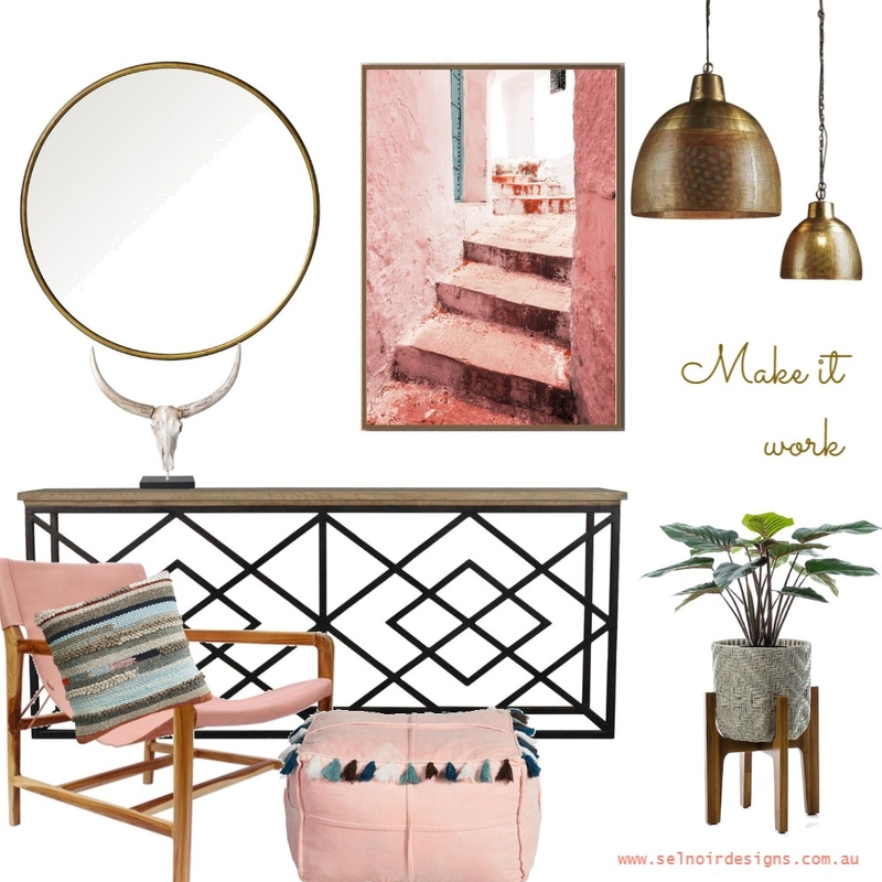 Living with Coral Mood Board by Sel Noir Designs  on Style Sourcebook