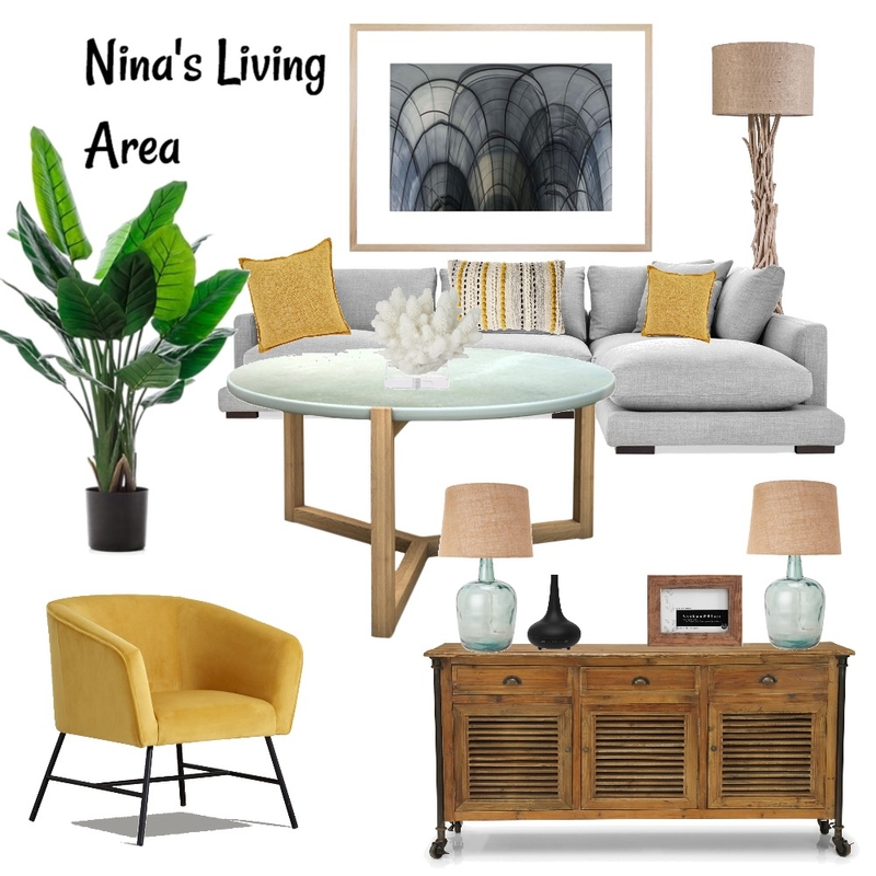 Nina's Living Area Mood Board by Ann Margaret Coballes on Style Sourcebook