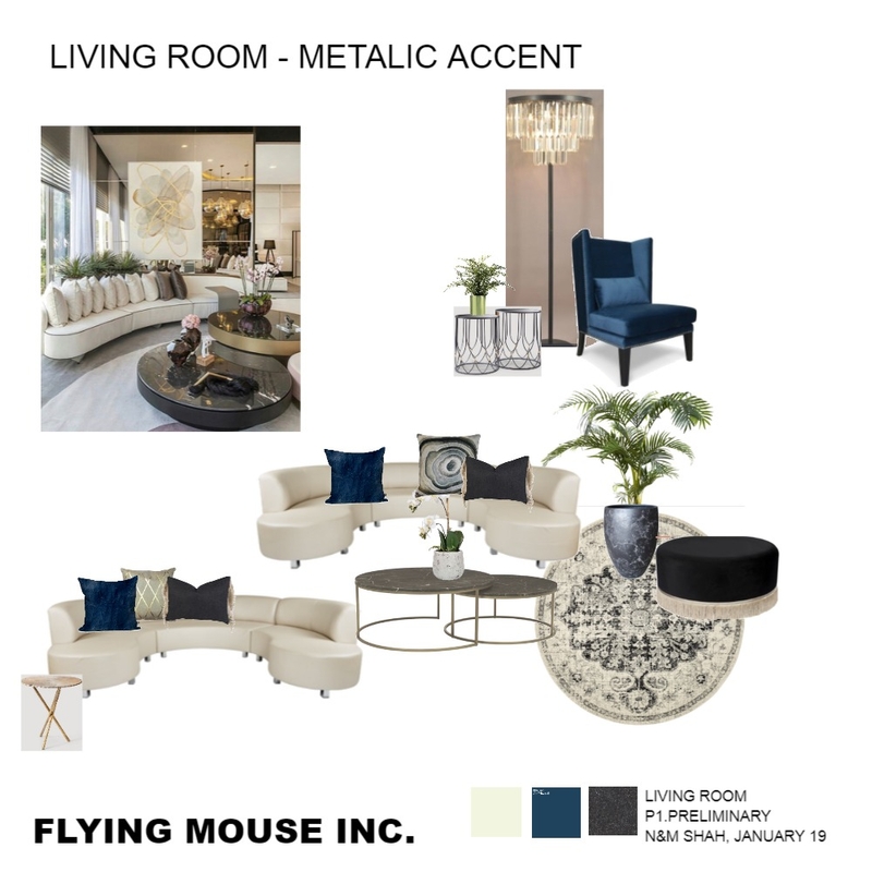 Living Room - Metallic accent Mood Board by Flyingmouse inc on Style Sourcebook