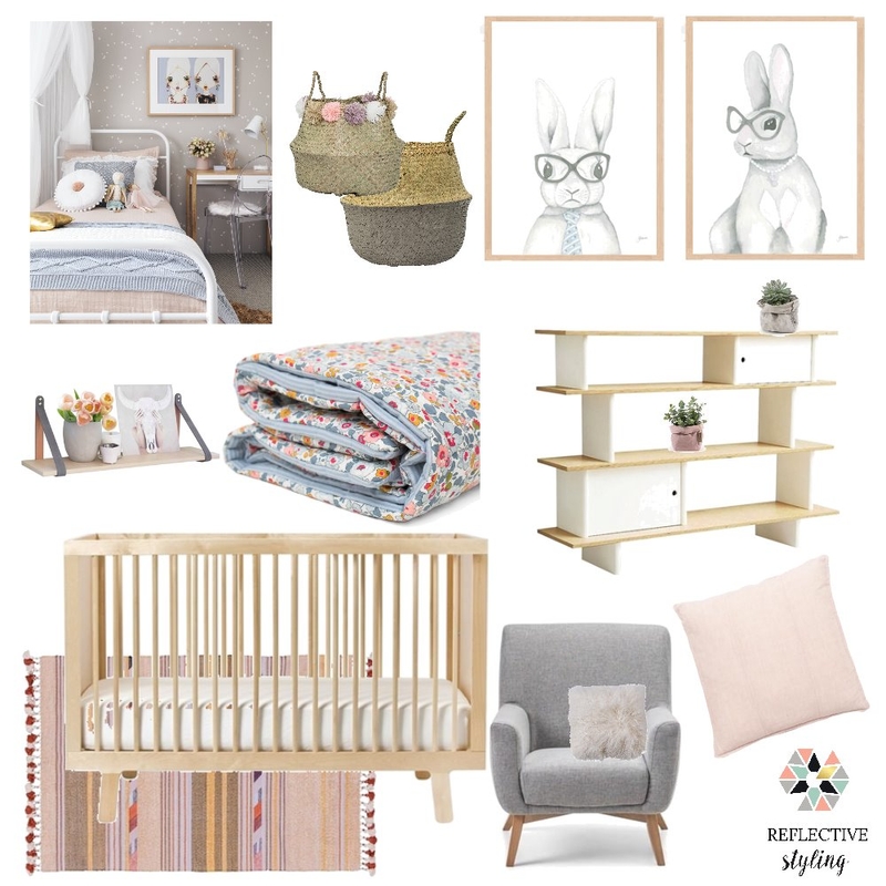 Girls Nursery Mood Board by Reflective Styling on Style Sourcebook