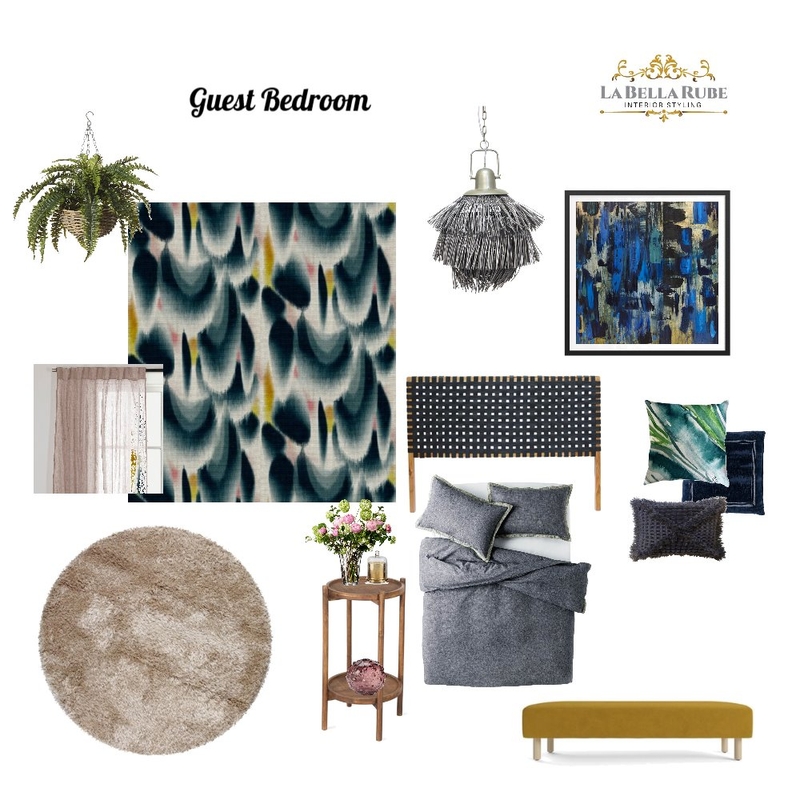 Guest bedroom Mood Board by La Bella Rube Interior Styling on Style Sourcebook