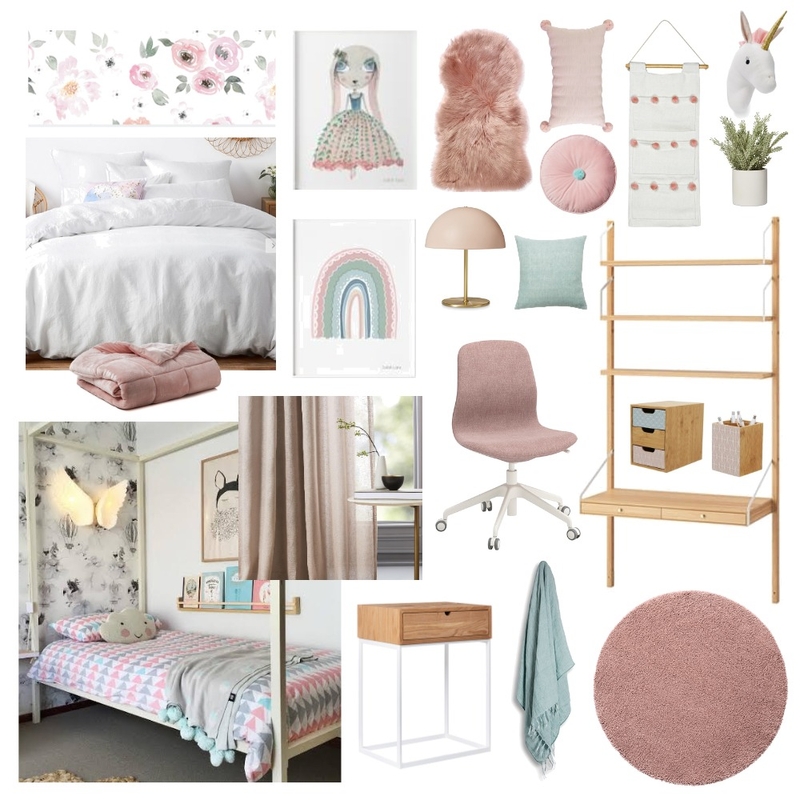 Karen Daughters Room Mood Board by Thediydecorator on Style Sourcebook