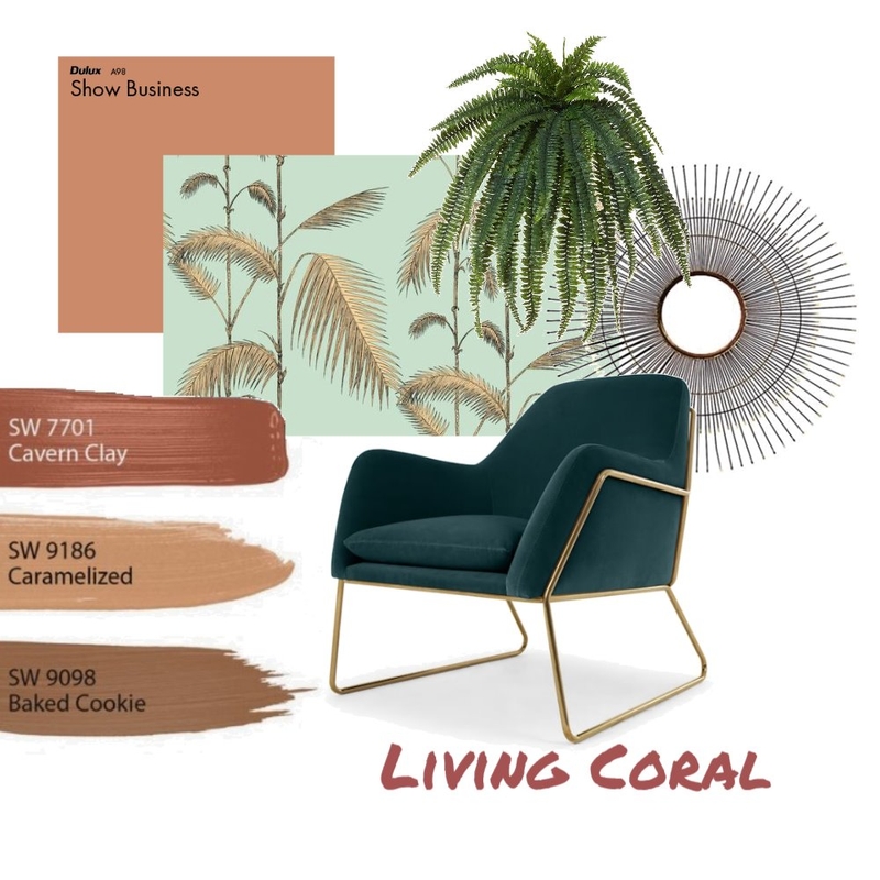 Living Coral Mood Board by YoureSoVague on Style Sourcebook