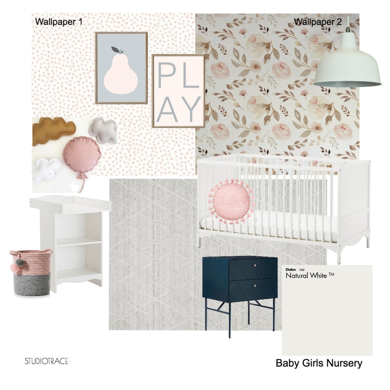 Baby Girls Nursery Mood Board by Studiotrace on Style Sourcebook