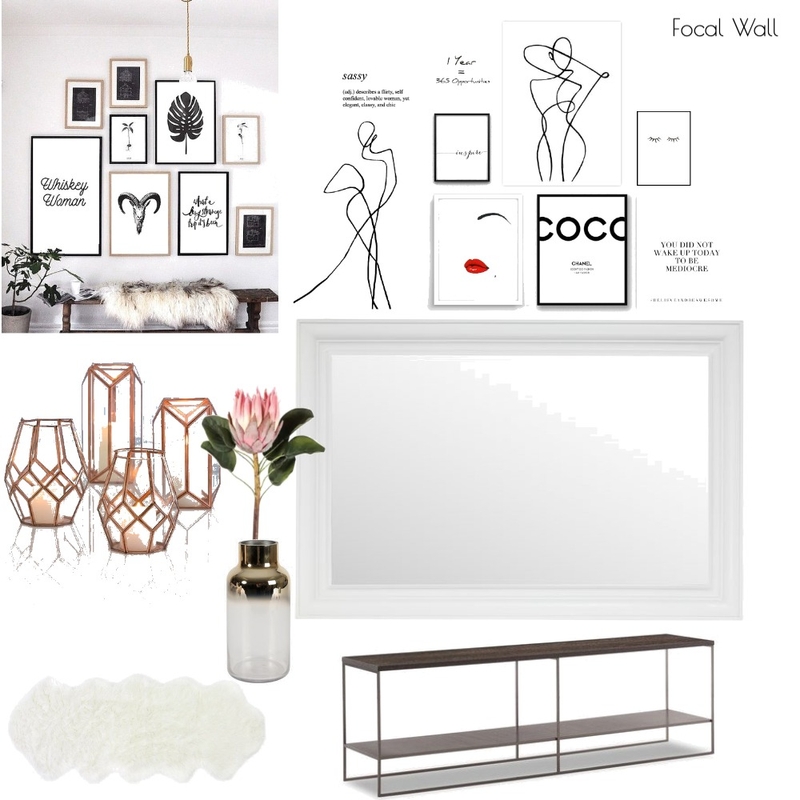 Black Fashion House - Focal Wall Final Mood Board by Paballo on Style Sourcebook