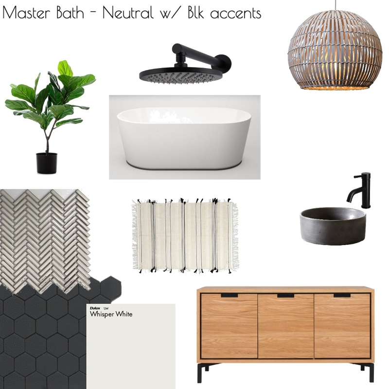 Bathroom - neutral w/ black accents Mood Board by c_escobar1982 on Style Sourcebook