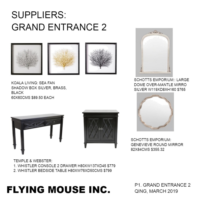 Supplier Grand Entrance 2 Mood Board by Flyingmouse inc on Style Sourcebook