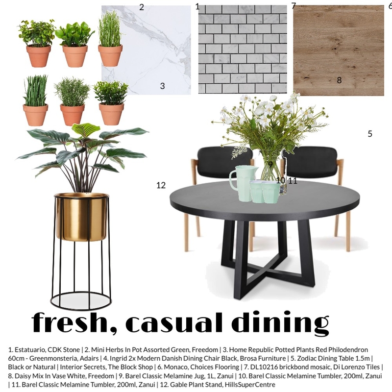 Fresh casual dining space Mood Board by Shanna McLean on Style Sourcebook
