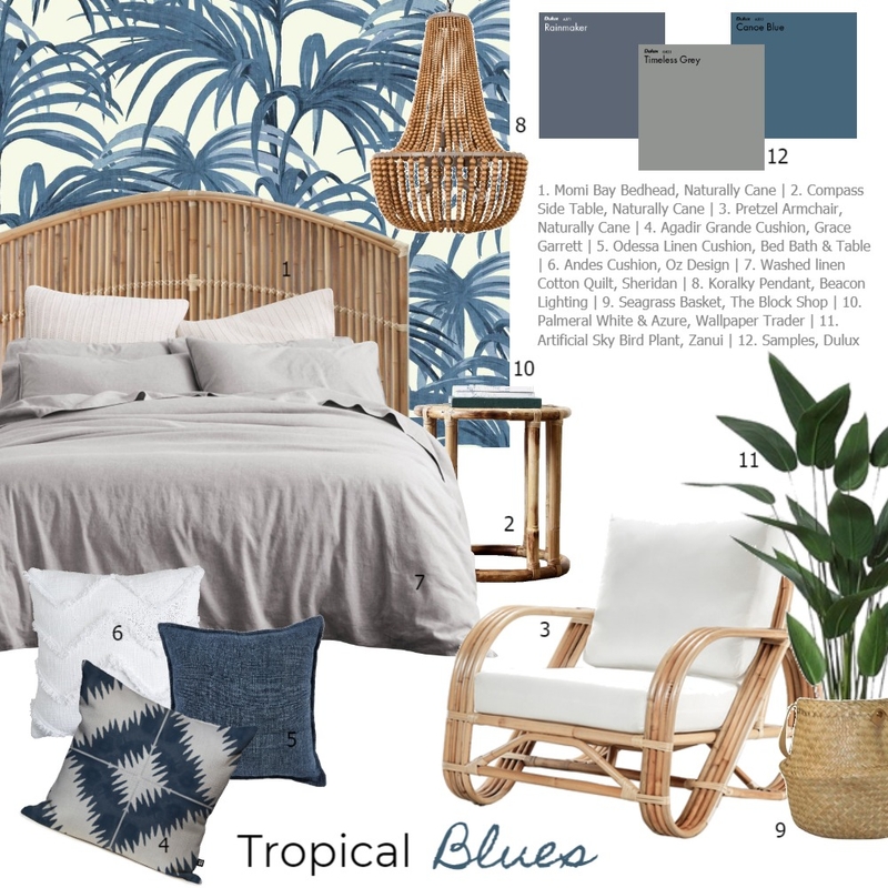 Tropical Blues Mood Board by Ballantyne Home on Style Sourcebook