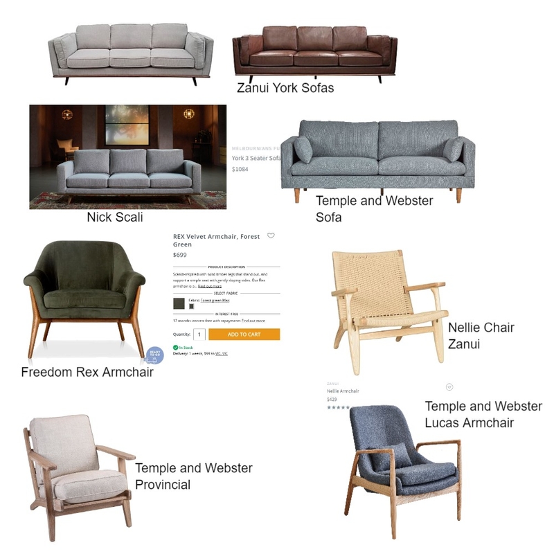 Sofas and Armchairs Mood Board by Sheridan Design Concepts on Style Sourcebook