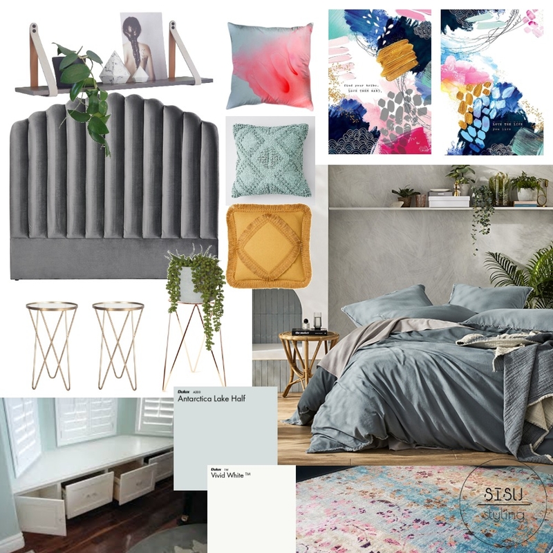 Art deco colour pop bedroom Mood Board by Sisu Styling on Style Sourcebook