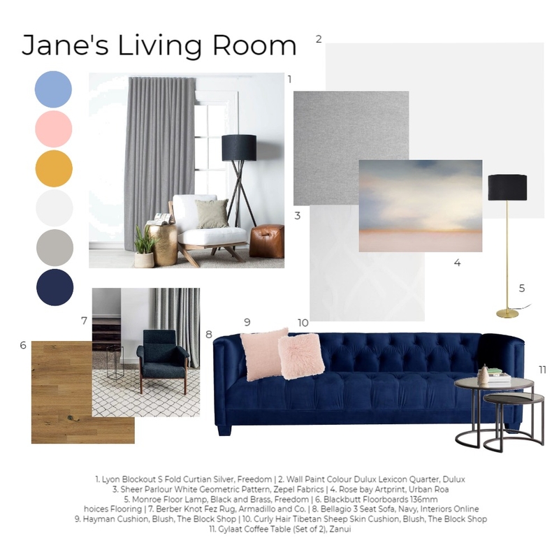 Jane's Living Room Mood Board by Happy House Co. on Style Sourcebook