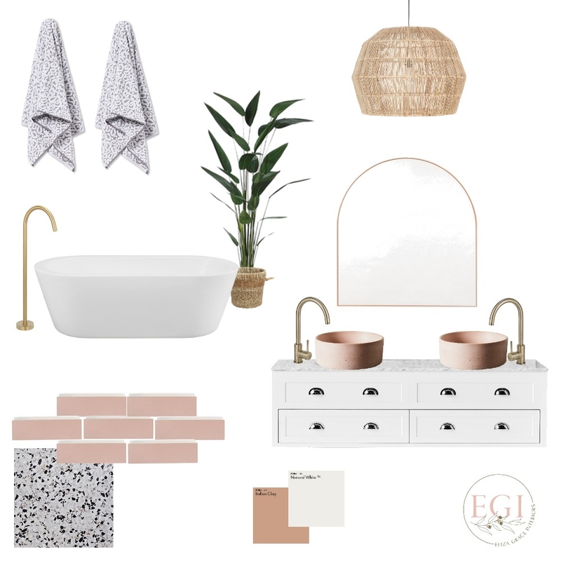 Pink Bathroom Mood Board by Eliza Grace Interiors on Style Sourcebook