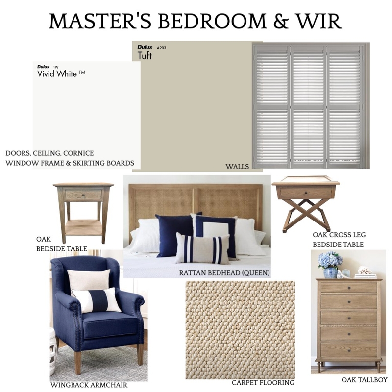 Master's Bedroom&amp;WIR Mood Board by nmateo on Style Sourcebook