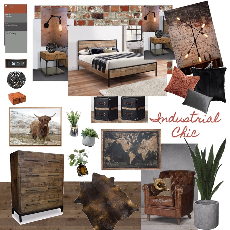 Masculine Industrial Design Mood Board by yvettescott on Style Sourcebook