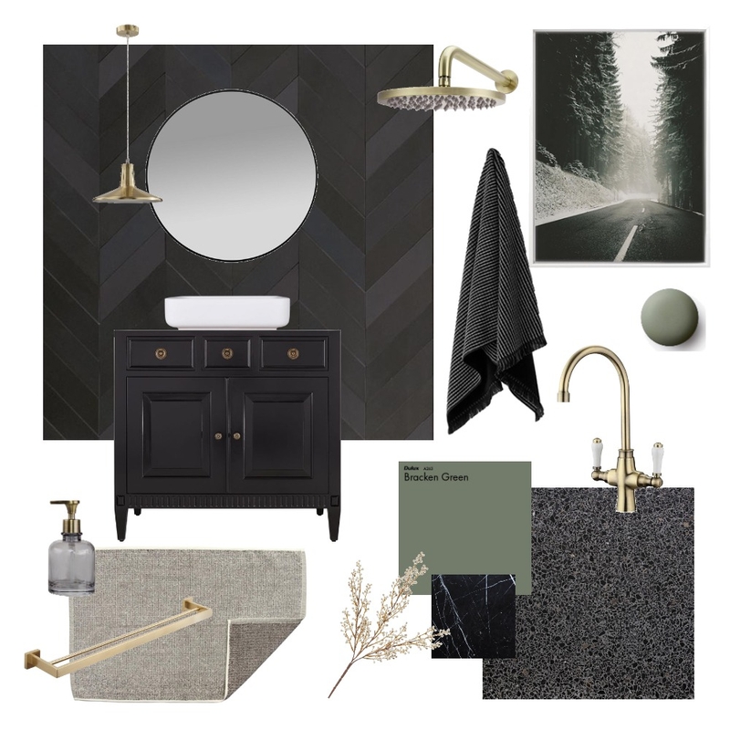 Moody modern provincial bathroom Mood Board by interiorsbyayla on Style Sourcebook