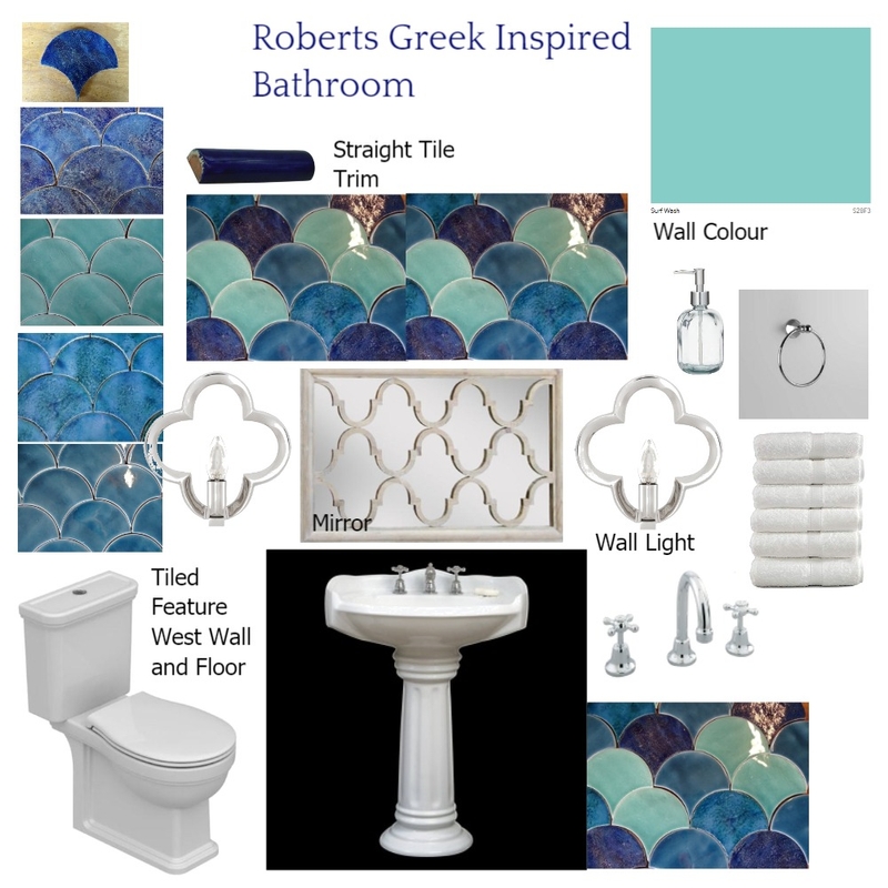 Roberts Greek Inspired Powder Room Mood Board by Interior Joy on Style Sourcebook