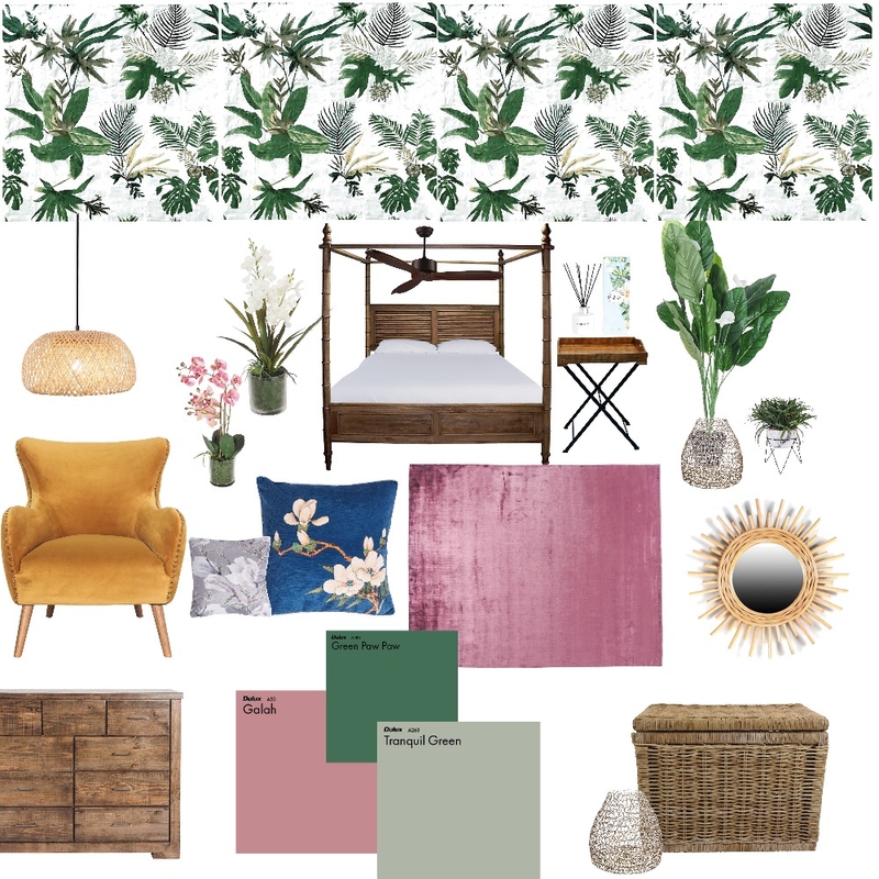 Tropical bedroom oasis Mood Board by irenedan on Style Sourcebook