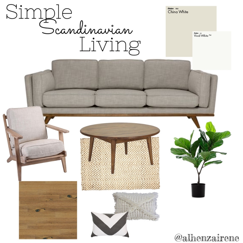 Scandi Living Mood Board by alhenzairene on Style Sourcebook