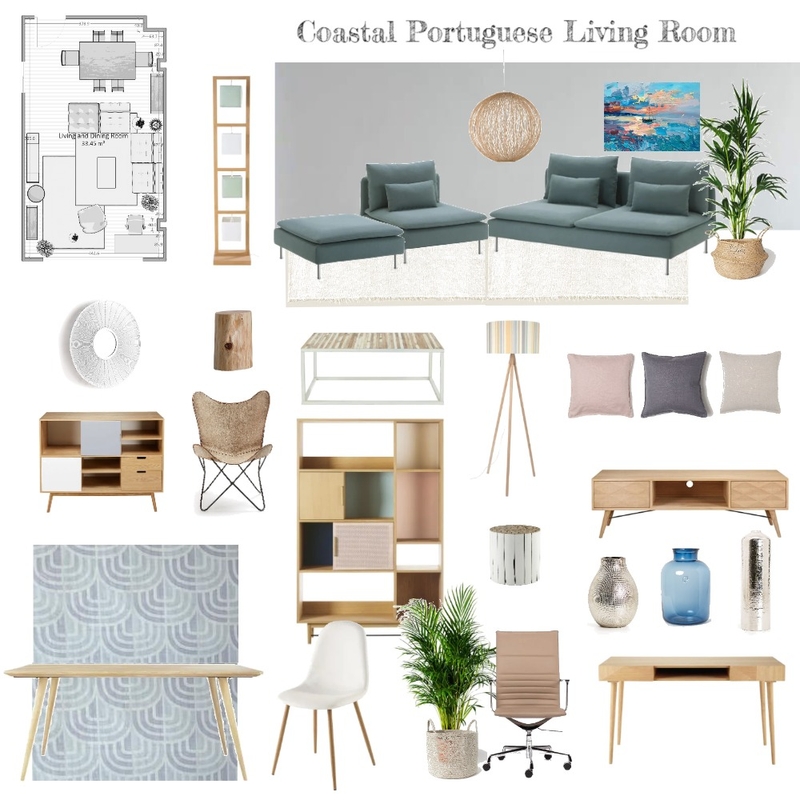 Oana's Coastal Modern Portuguese Living Room Mood Board by IuliaMona on Style Sourcebook