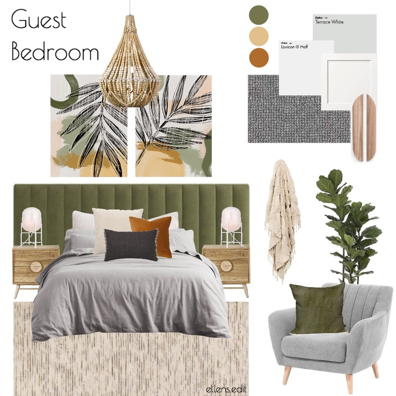 Week 1 - Guest Bedroom Mood Board by Ellens.edit on Style Sourcebook