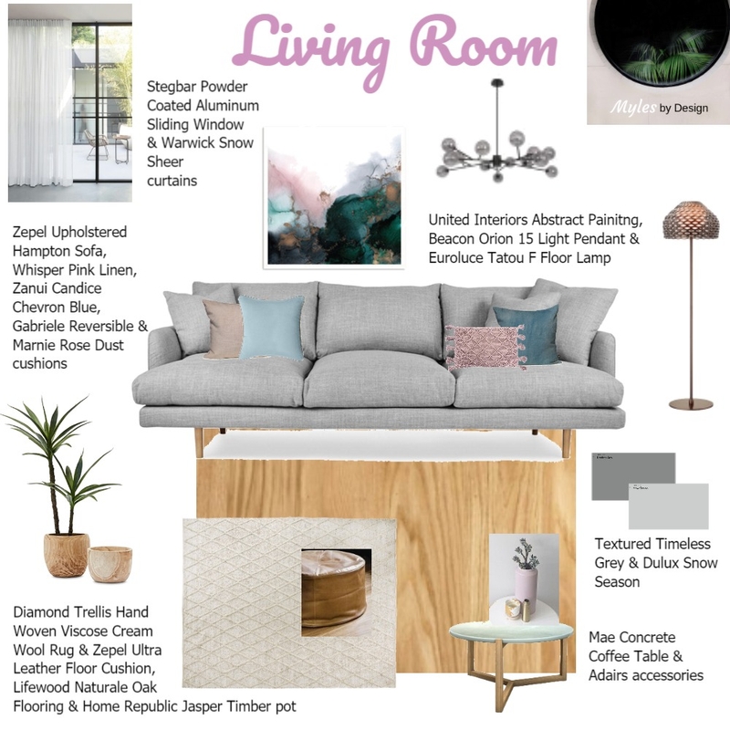 Living Room Mood Board by Myles By Design on Style Sourcebook