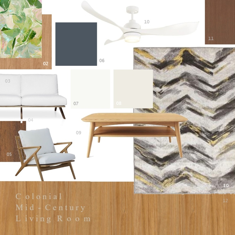 living room - colonial mid century modern Mood Board by llanlan91 on Style Sourcebook