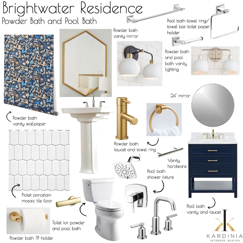 Brightwater Residence - Powder Bath and Pool Bath Mood Board by kardiniainteriordesign on Style Sourcebook