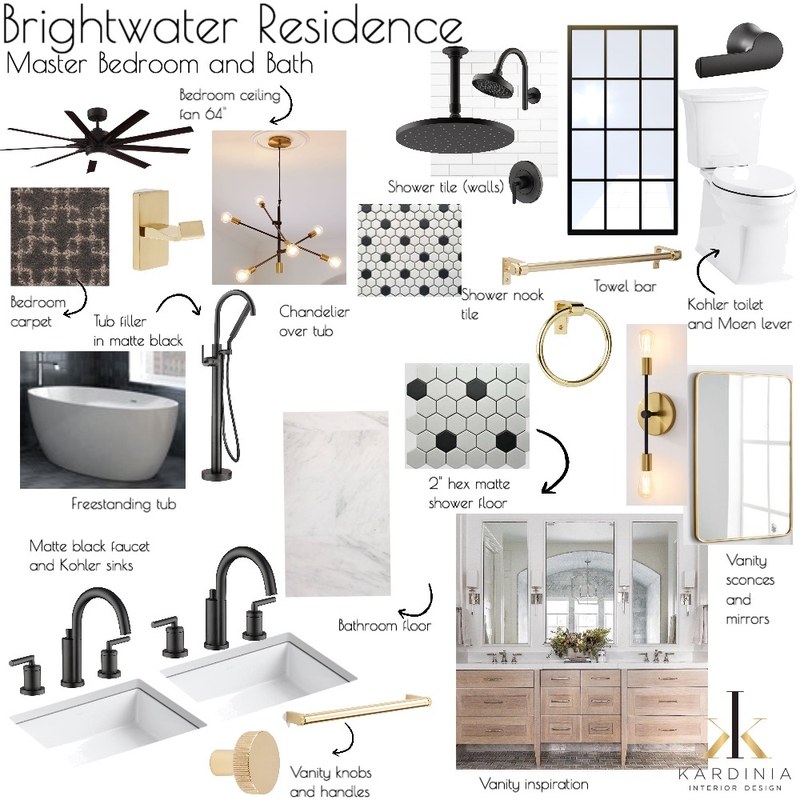 Brightwater Residence - Master Bedroom and Bath Mood Board by kardiniainteriordesign on Style Sourcebook