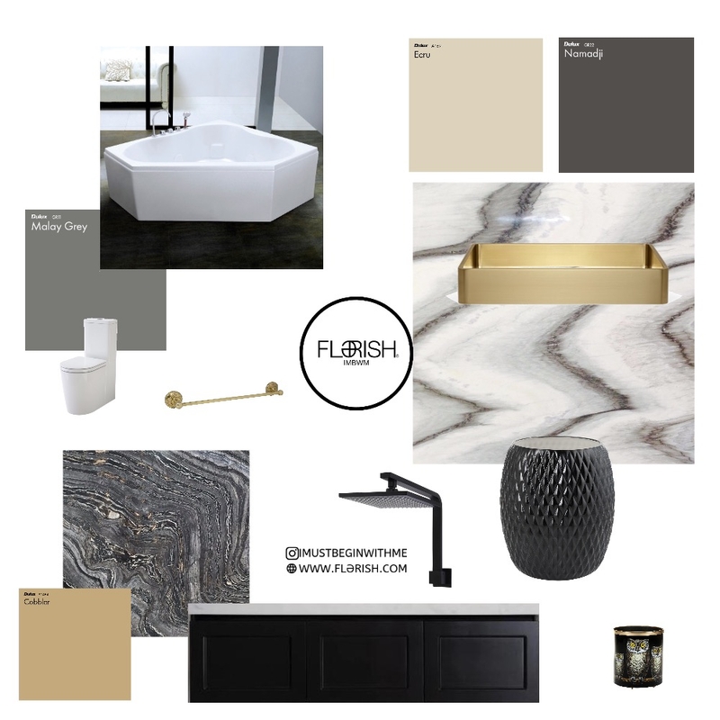 MARBLE MOODY BATHROOM Mood Board by FLƏRISH on Style Sourcebook