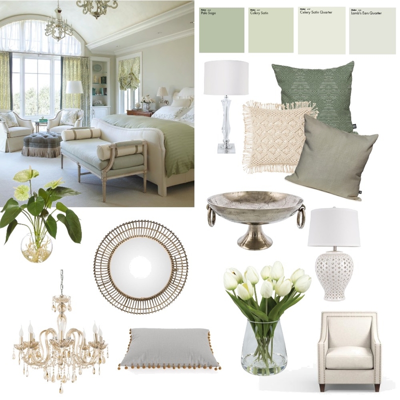 Green bedroom Mood Board by CharlieBe on Style Sourcebook