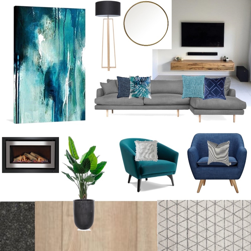 Lounge Black teal cobolt Mood Board by Nicole_Peters_Style on Style Sourcebook