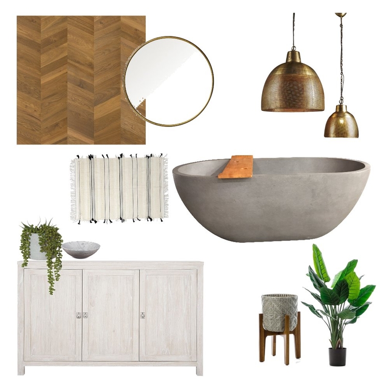 Modern Boho Bathroom Mood Board by Kilxie on Style Sourcebook