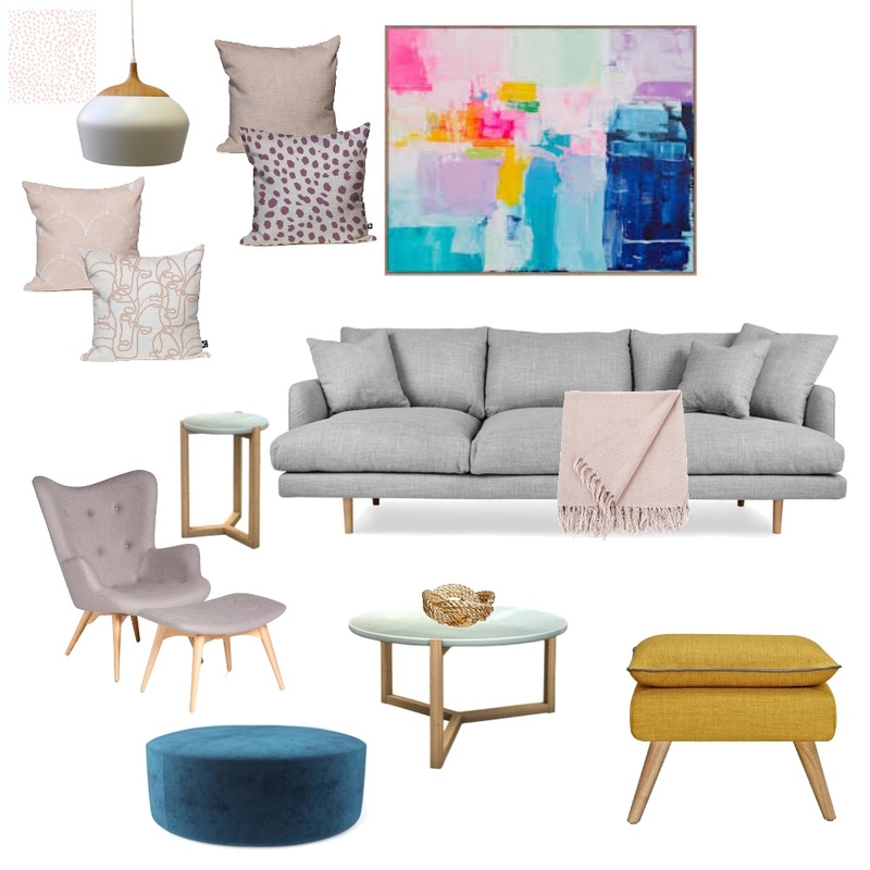 Living Room Colour Mood Board by Pastel and Leaf Interiors on Style Sourcebook