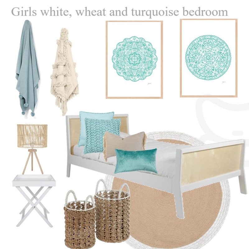 Girls white and turquoise bedroom Mood Board by My Interior Stylist on Style Sourcebook