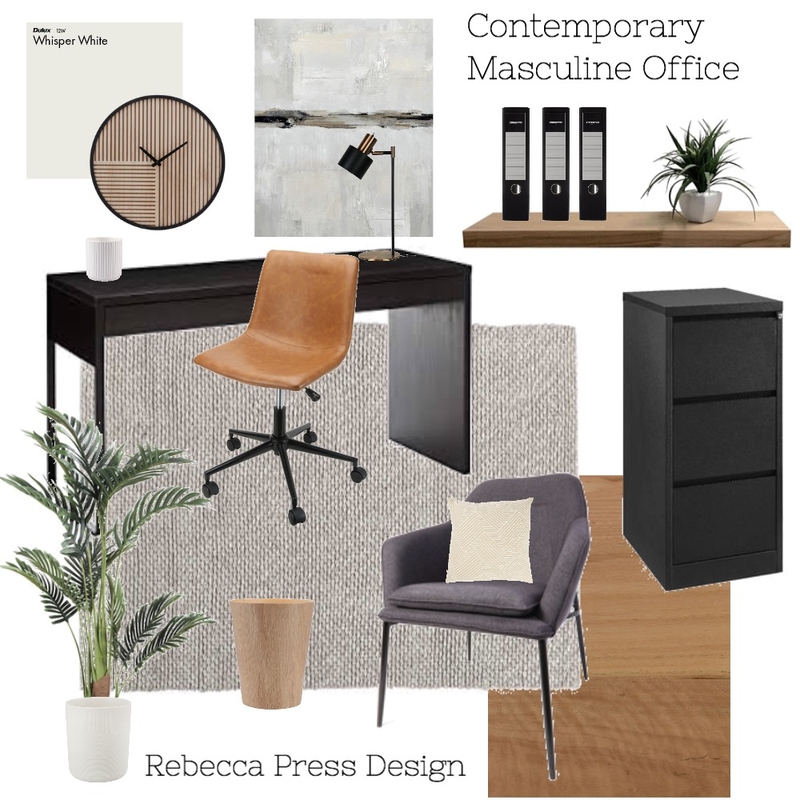 Masculine Office Mood Board by RPressDesign on Style Sourcebook