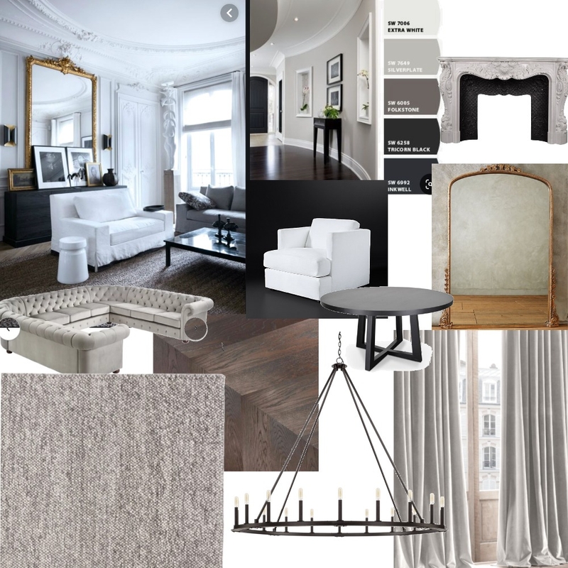 Achromatic Living Room Mood Board by jaskohan on Style Sourcebook