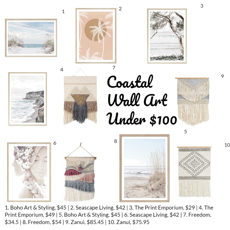 Coastal Wall Art Mood Board by HigherLivingDesign on Style Sourcebook