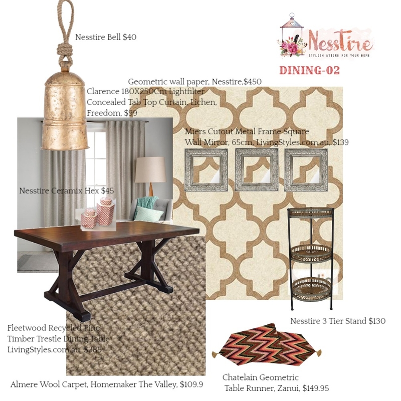 DINNING-02 Mood Board by nesstire on Style Sourcebook