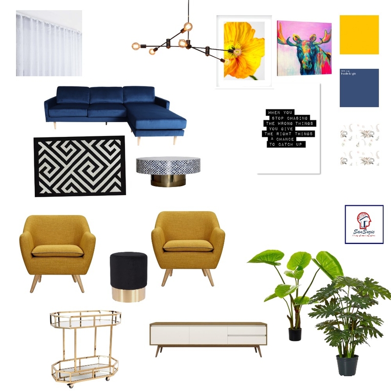 blue and yellow Mood Board by san on Style Sourcebook