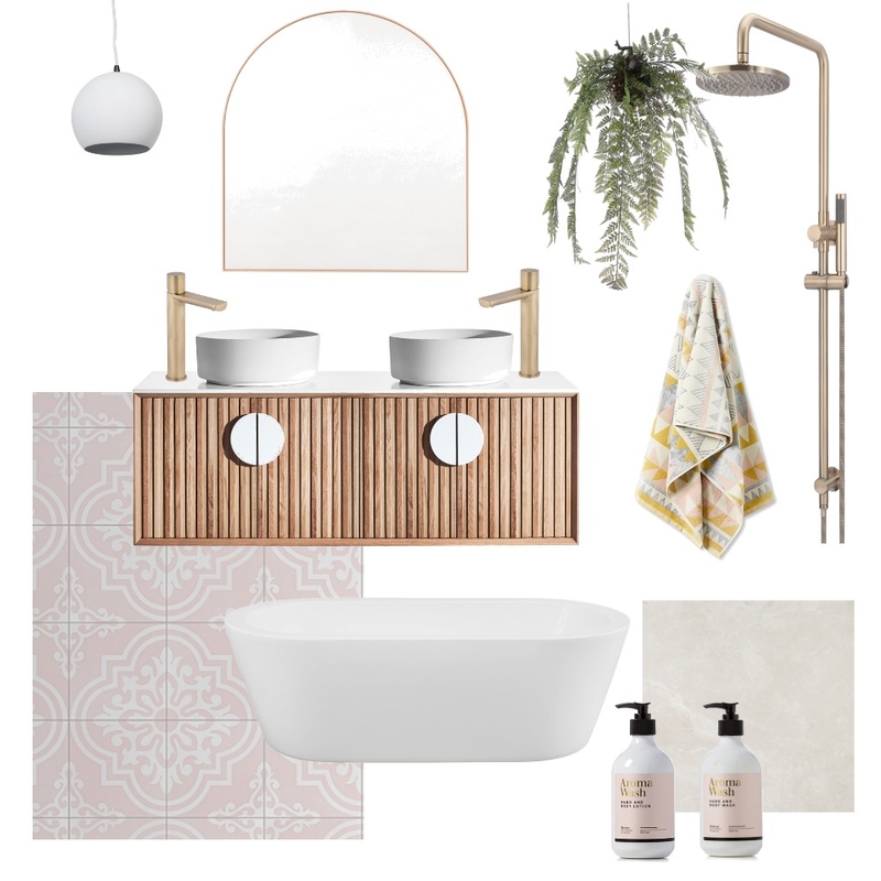 Pop of pink bathroom Mood Board by Eliza Grace Interiors on Style Sourcebook