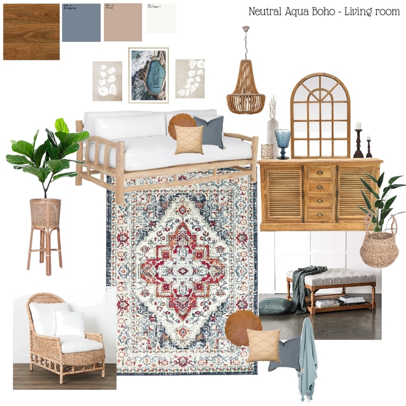 Neutral Aqua Boho Mood Board by bipasha on Style Sourcebook