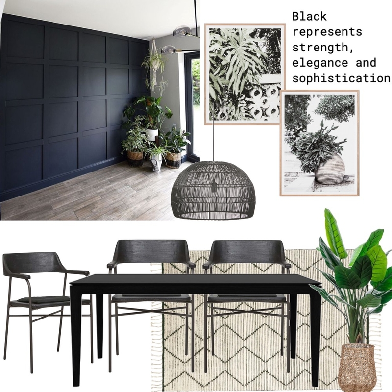 black dining Mood Board by stylebeginnings on Style Sourcebook