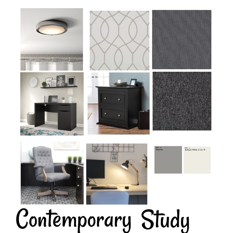 Contemporary Study Mood Board by sandandstoneshomes on Style Sourcebook