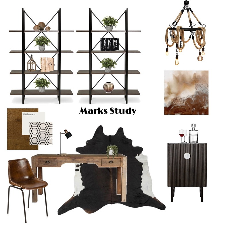 Rustic Study Mood Board by Haus & Hub Interiors on Style Sourcebook