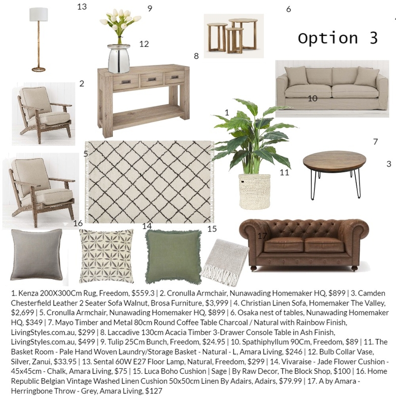 Carol option 3 Mood Board by Perla Interiors on Style Sourcebook